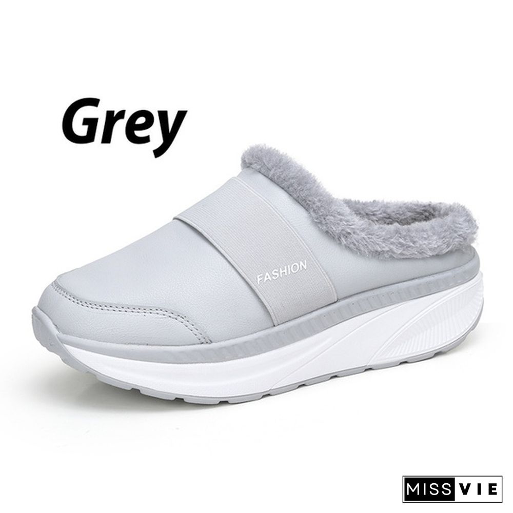 Trendying Winter Fashion Women's Wedge Shoes Ladies Cotton Slippers Comfortable Non-Slip Fitness Shoes Warm Shoes Size 35-42