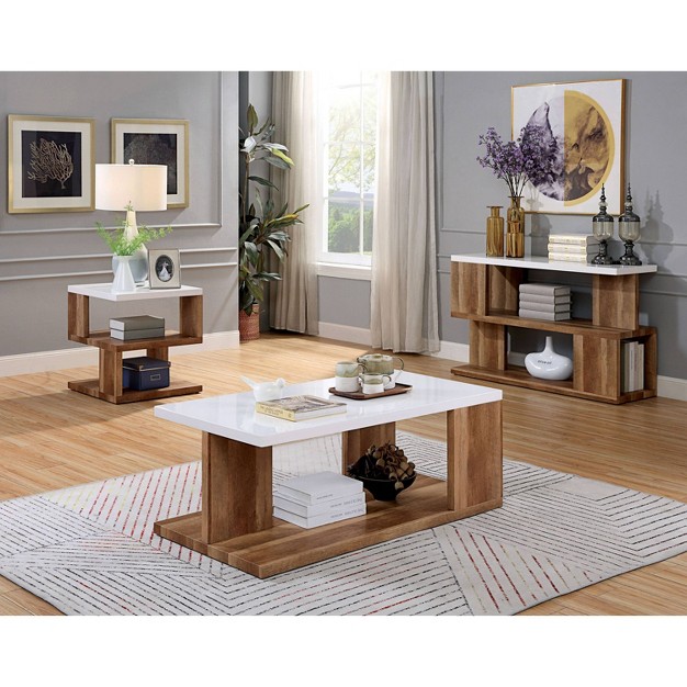 Chetwood Open Shelf Sofa Table White Mibasics