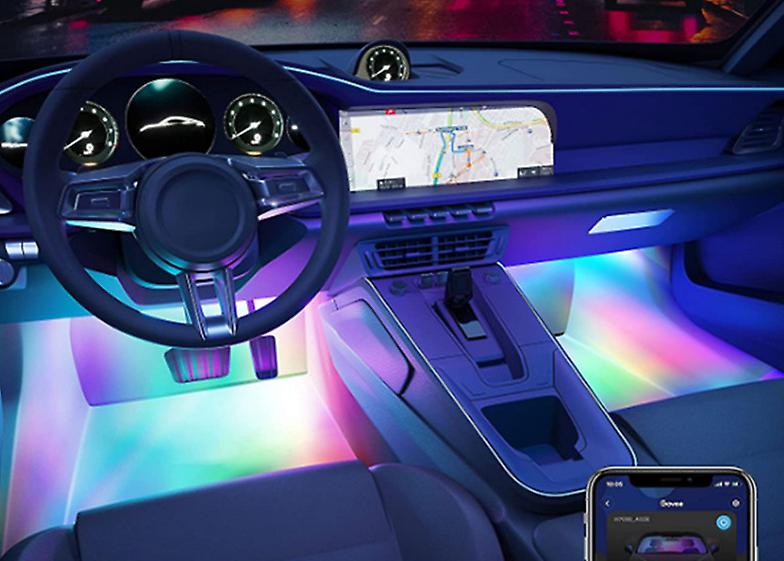 Foot Voice-activated Led Car Colorful Music Rhythm Light-app Bluetooth Symphony [usb Interface] 72led (a Set)