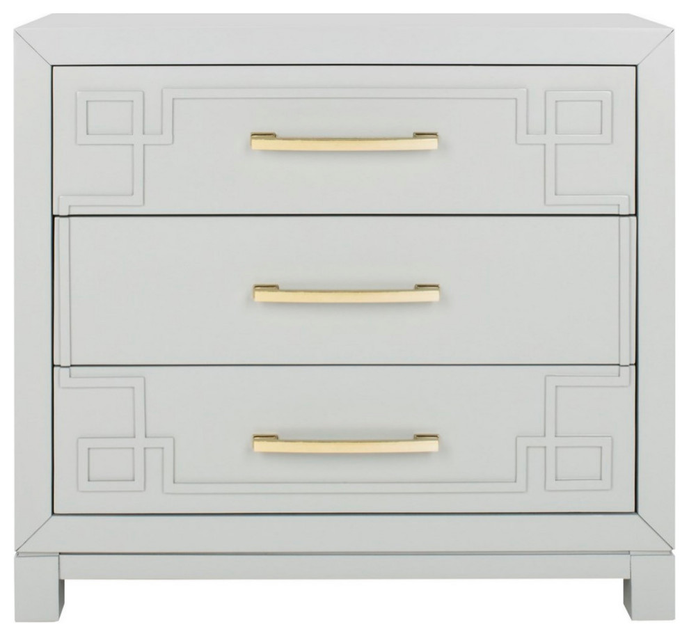 Dana 3 Drawer Chest Gray/Gold   Transitional   Accent Chests And Cabinets   by V.S.D Furniture  Houzz