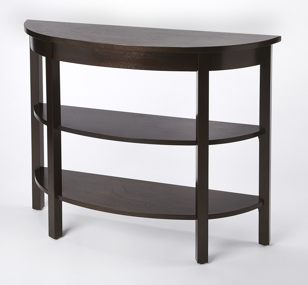 Butler Lara Dark Brown Demilune Console Table   Transitional   Console Tables   by Furniture East Inc.  Houzz