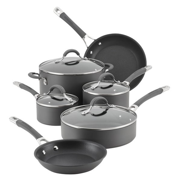 10-Piece Radiance Hard-anodized Nonstick Pots and Pans Set/C