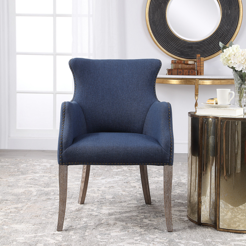 Yareena Wing Chair   Transitional   Armchairs And Accent Chairs   by HedgeApple  Houzz