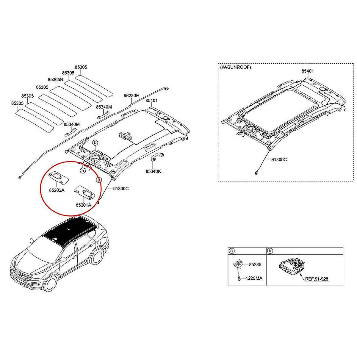 Car Left+right Side Visor Shade For Santafe 2013 852102w000 852202w000 85210-2w000 85220-2w000