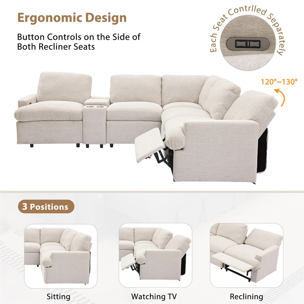 Power Recliner Corner Sofa Home Theater Reclining Sofa