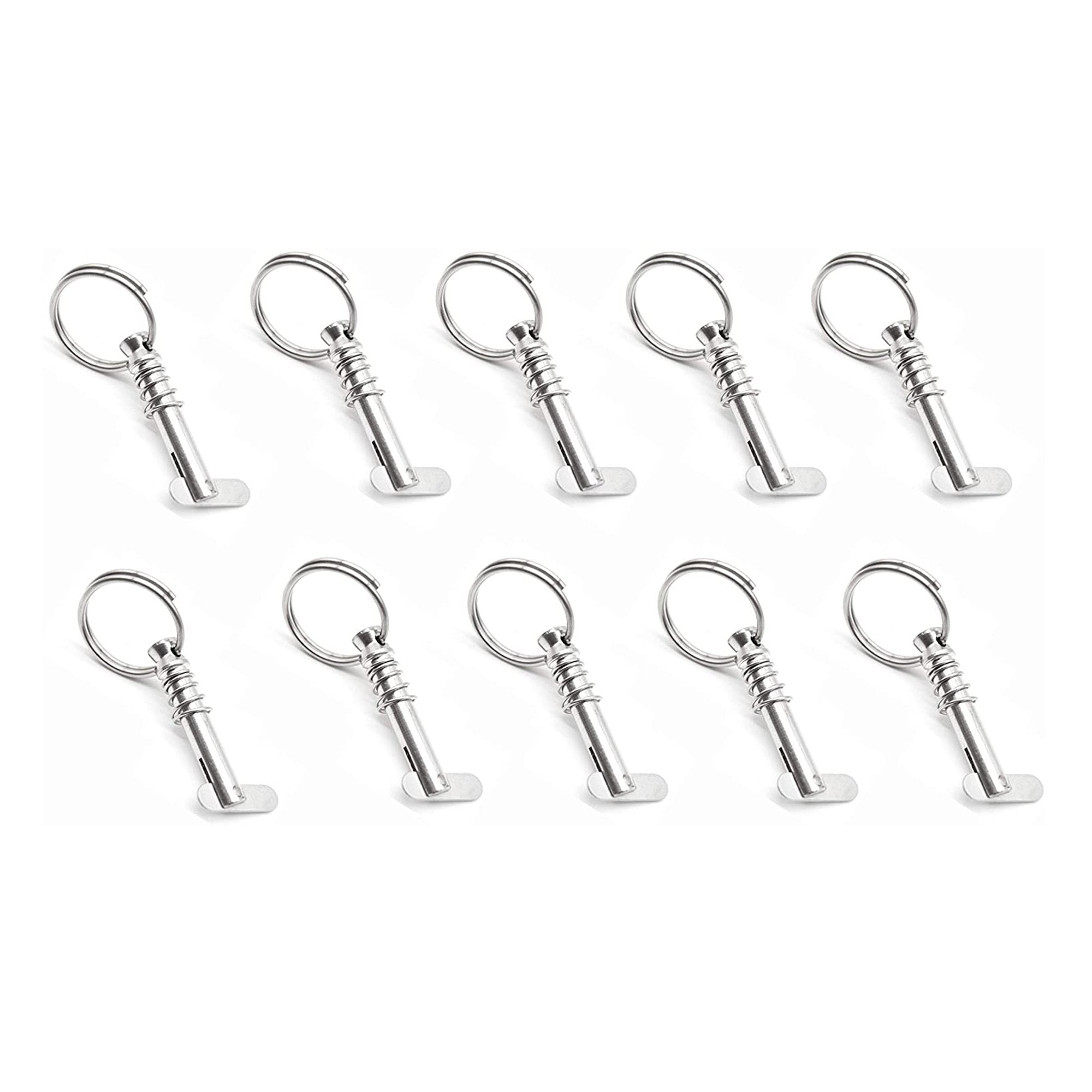 MARINE CITY 316 Stainless Steel Quick Release Pins with Drop Cam and Spring 1/4 Inches x 1 Inch Grip for Boat Bimini Top Deck Hinge Pack of 8