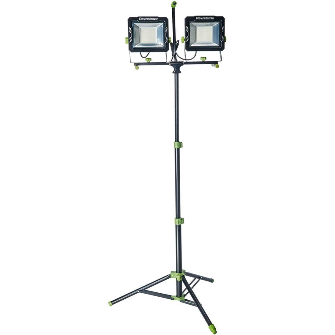 20,000 Lumens Dual-Head LED Work Light with Adjustable Metal Tripod Stand and 9 ft. Power Cord