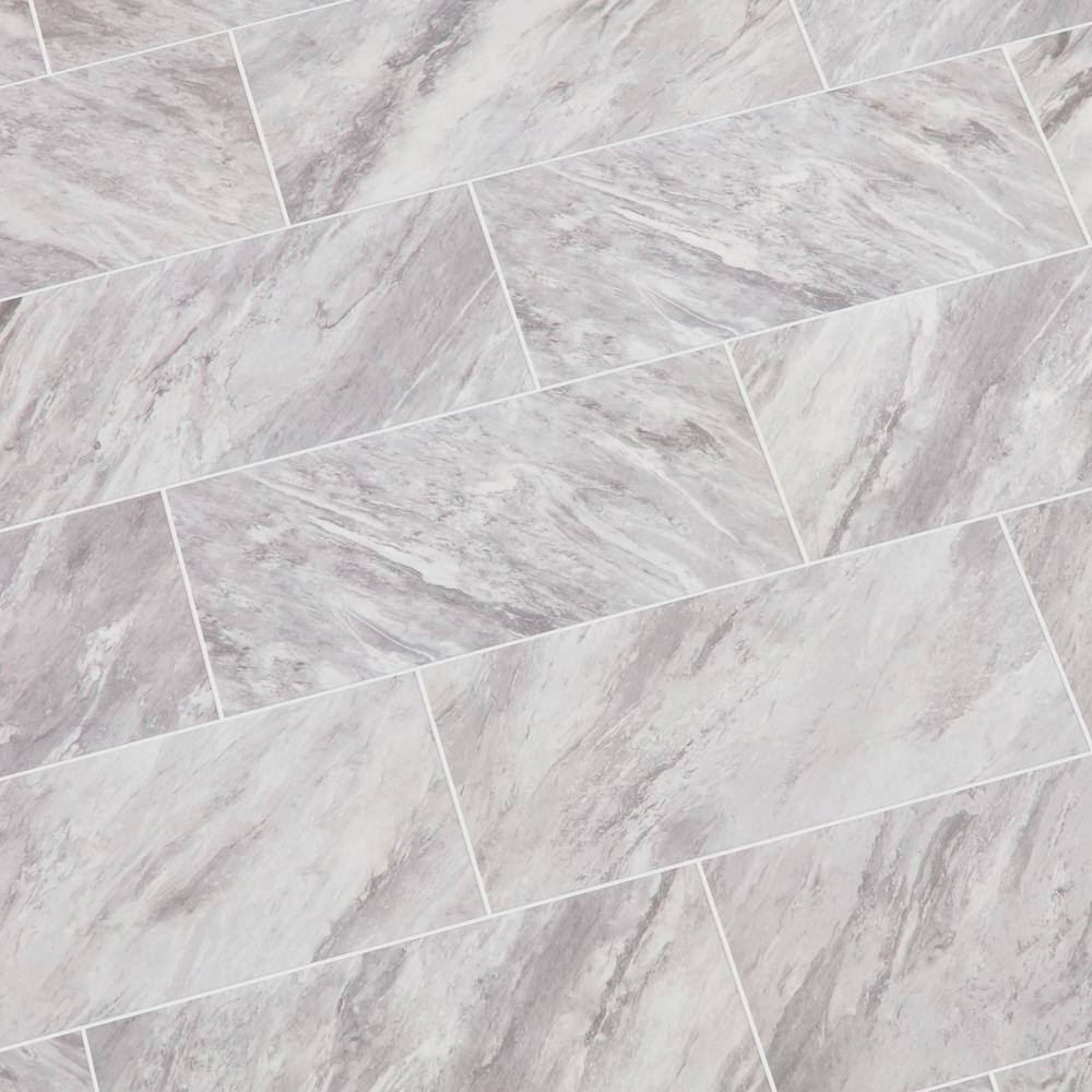 Daltile Newgate Gray Marble Matte 12 in. x 24 in. Glazed Ceramic Floor and Wall Tile (15.04 sq. ft.Case) NW071224HD1PV