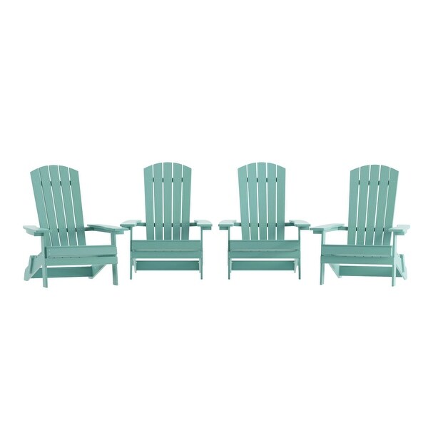 Polyresin Folding Adirondack Indoor/Outdoor Patio Chair (Set of 4)