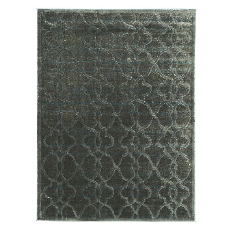 Linon Platinum Raw Iron Trellis Rug