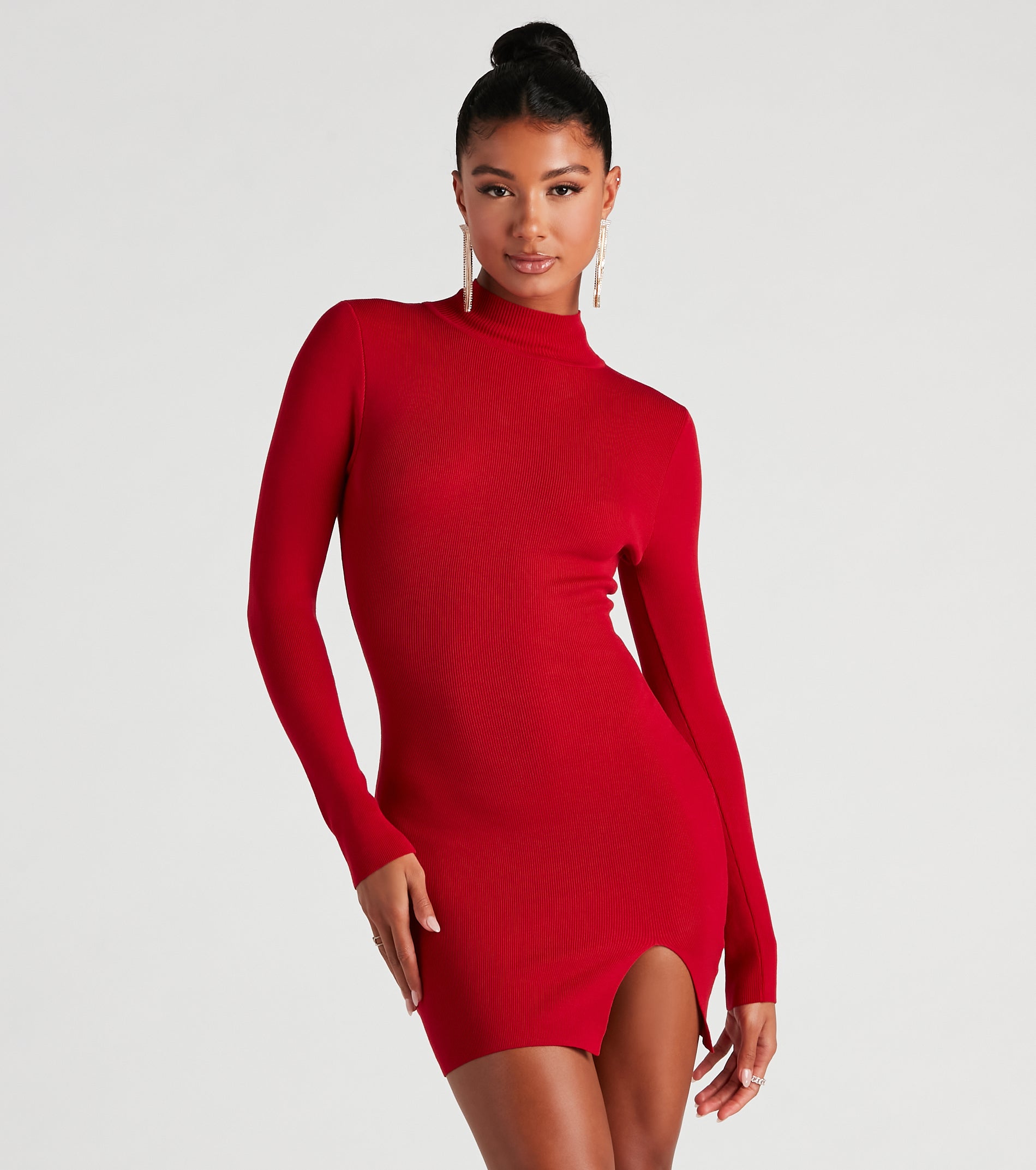 Classic Chic Mock Neck Sweater Dress