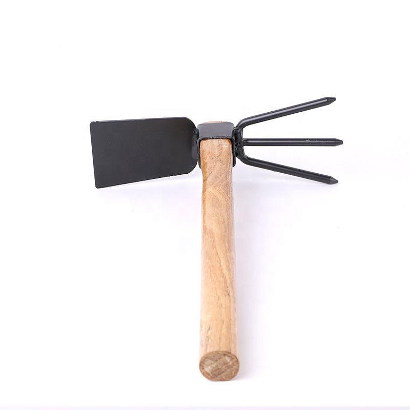 Hoe and Cultivator Hand Tiller, Heavy Duty Dual Headed Weeding Tool, Hoe Garden Tool with Carbon Steel Blade for Soil Loosening, Weeding and Digging