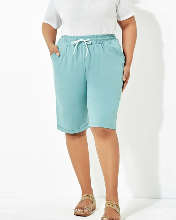 Plus Size Casual Shorts With Pockets for Holiday