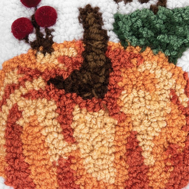 X 8 quot Pumpkin Hooked Petite Size Fall Pillow