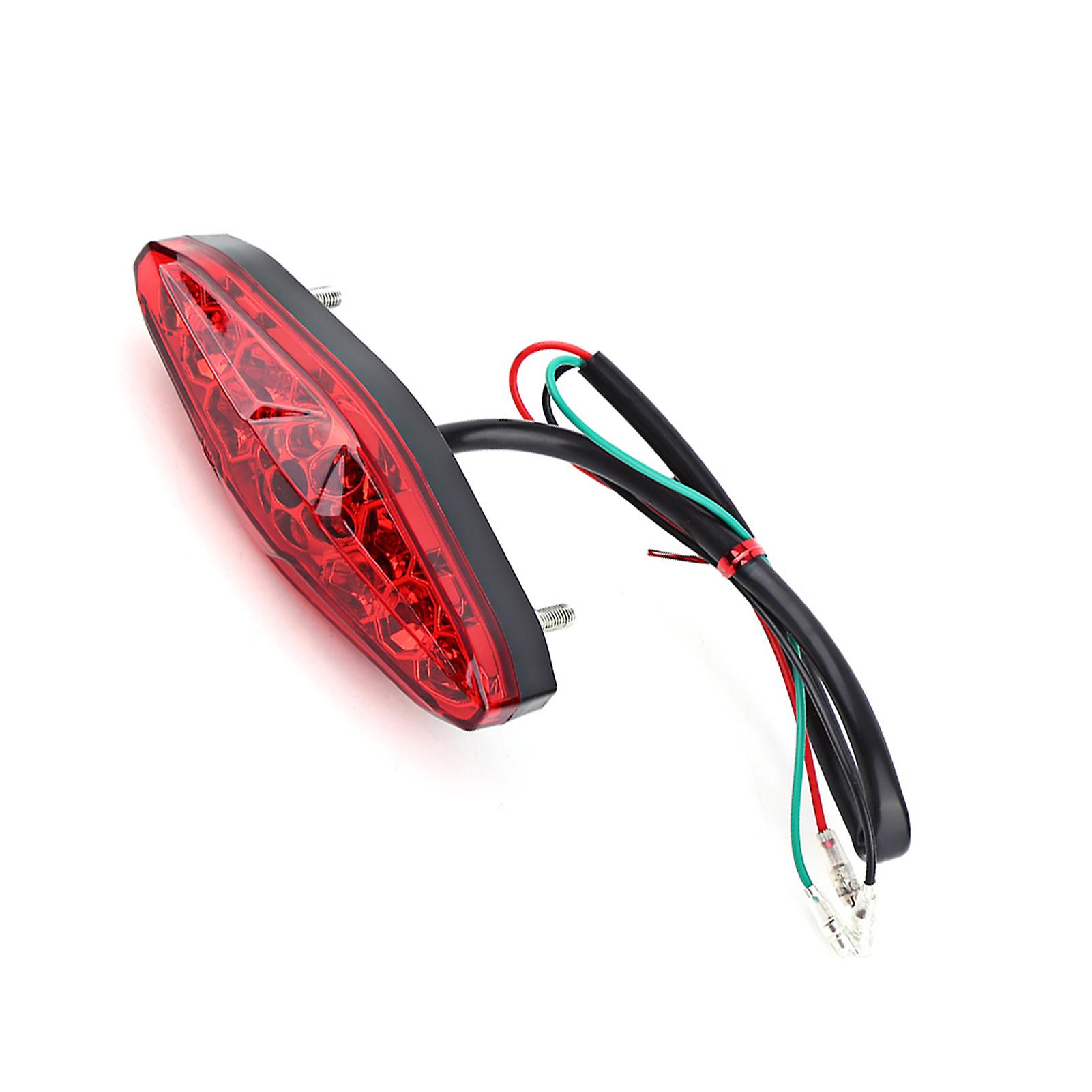 12v 15 Led Motorcycle Brake Stop Running Tail Light Rear Light Atv Dirt Bike Universal Red