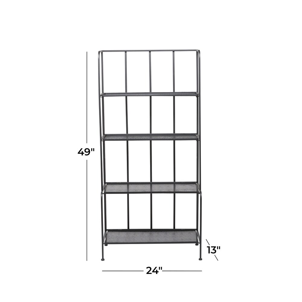 Black Iron Contemporary Bakers Rack   24 x 13 x 49