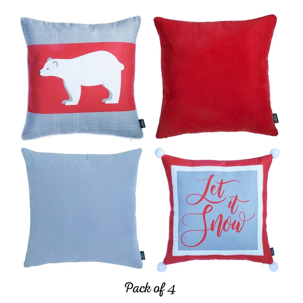 Merry Christmas Set of 4 Throw Pillow Covers Christmas Gift 18\