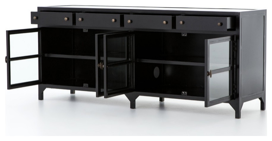 Helene Shadow Box Media Console   Industrial   Media Cabinets   by Virgil Stanis Design  Houzz