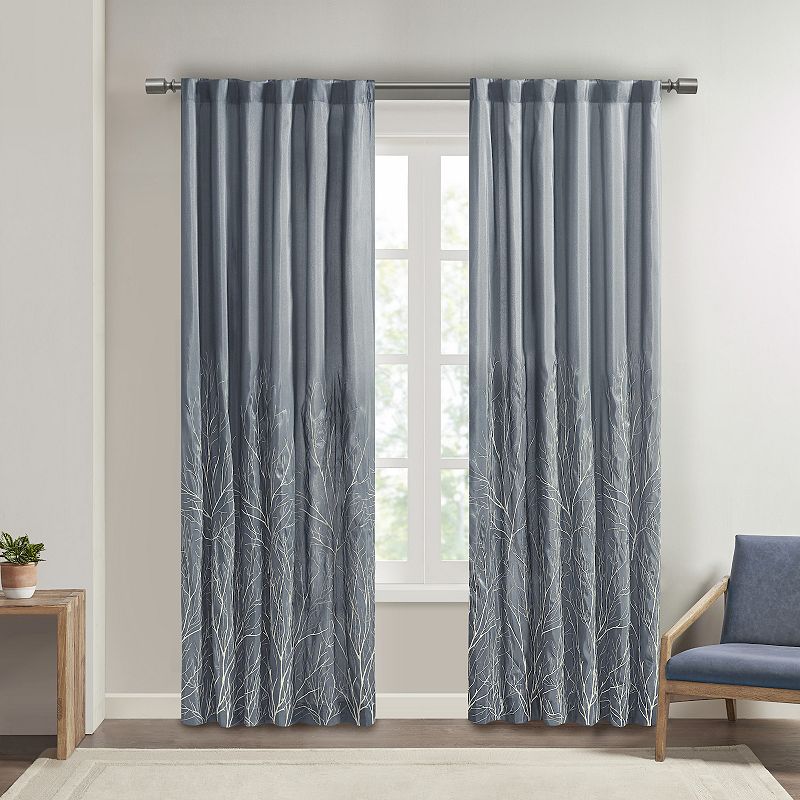 Madison Park 1-Panel Eliza Light Filtering Embroidered Window Curtain