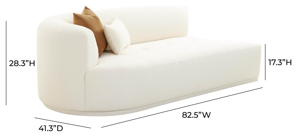 Fickle Cream Boucle Modular Left Arm Facing Loveseat   Transitional   Loveseats   by Homesquare  Houzz