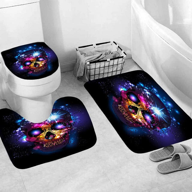 Skull Print Electric Bath Mat Set