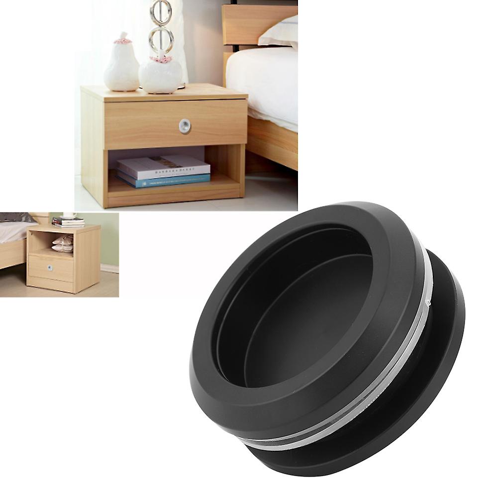 Black Aluminum Alloy Round Glass Sliding Door Handle Furniture Pulls Cabinet Knob