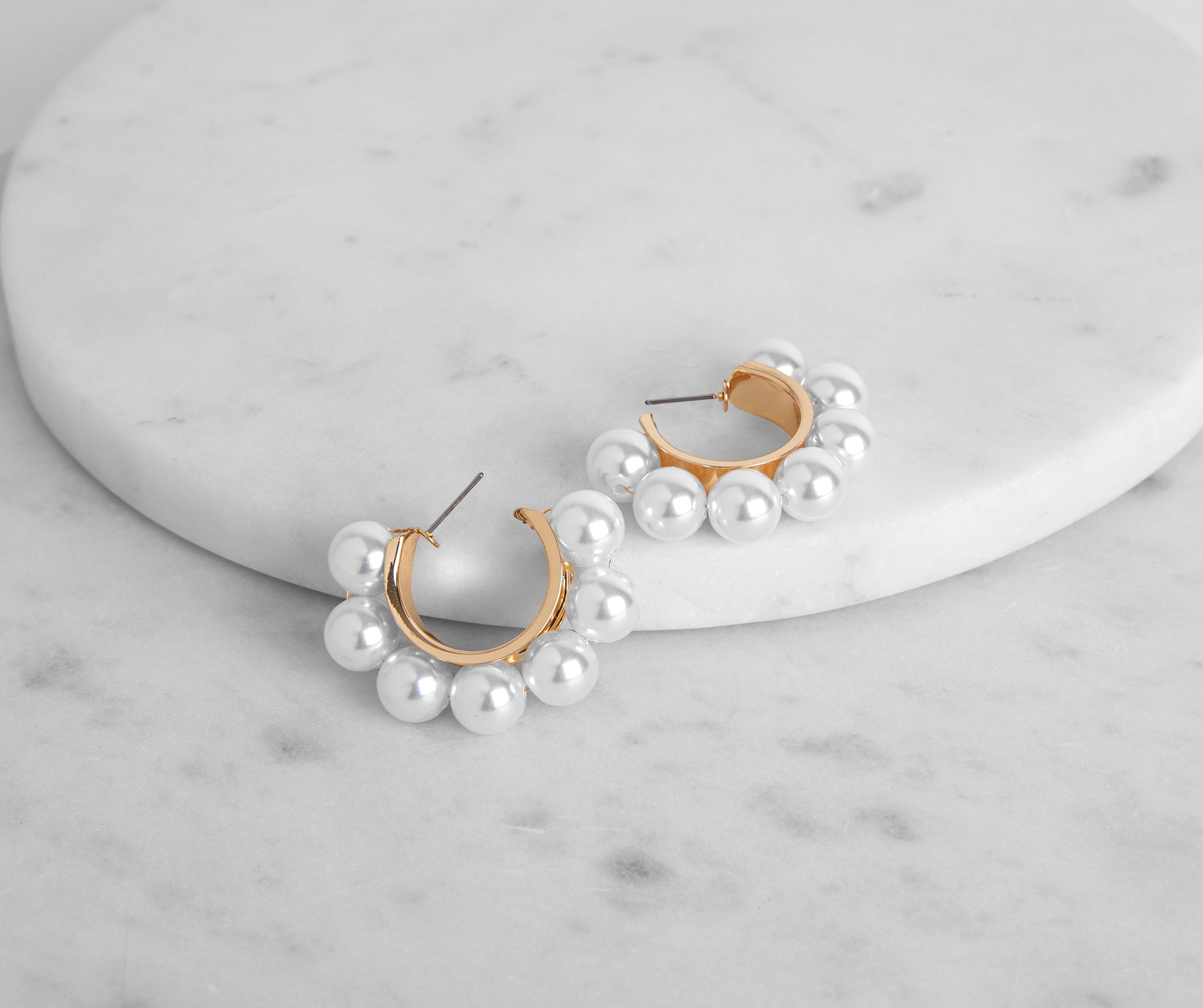 Pearl Mini Hoop Earrings