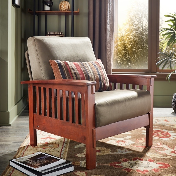 Hills Mission-Style Oak Accent Chair by iNSPIRE Q Classic