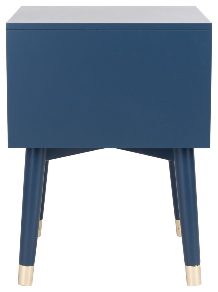 Yolanda Mid Century Retro Silver Cap Nightstand Lapis Blue/Gold   Modern   Side Tables And End Tables   by Virgil Stanis Design  Houzz