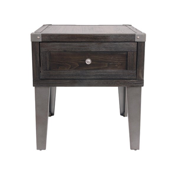 Todoe Contemporary Dark Gray Rectangular End Table