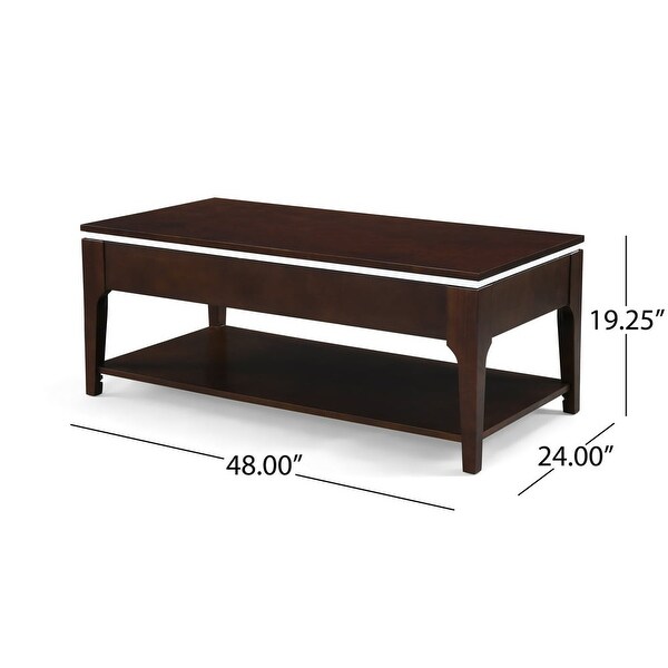 Johan Transitional Wood Rectangle Lift Top Coffee Table