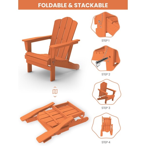 Classic Plastic Folding Outdoor Adirondack Chair Set Of 2