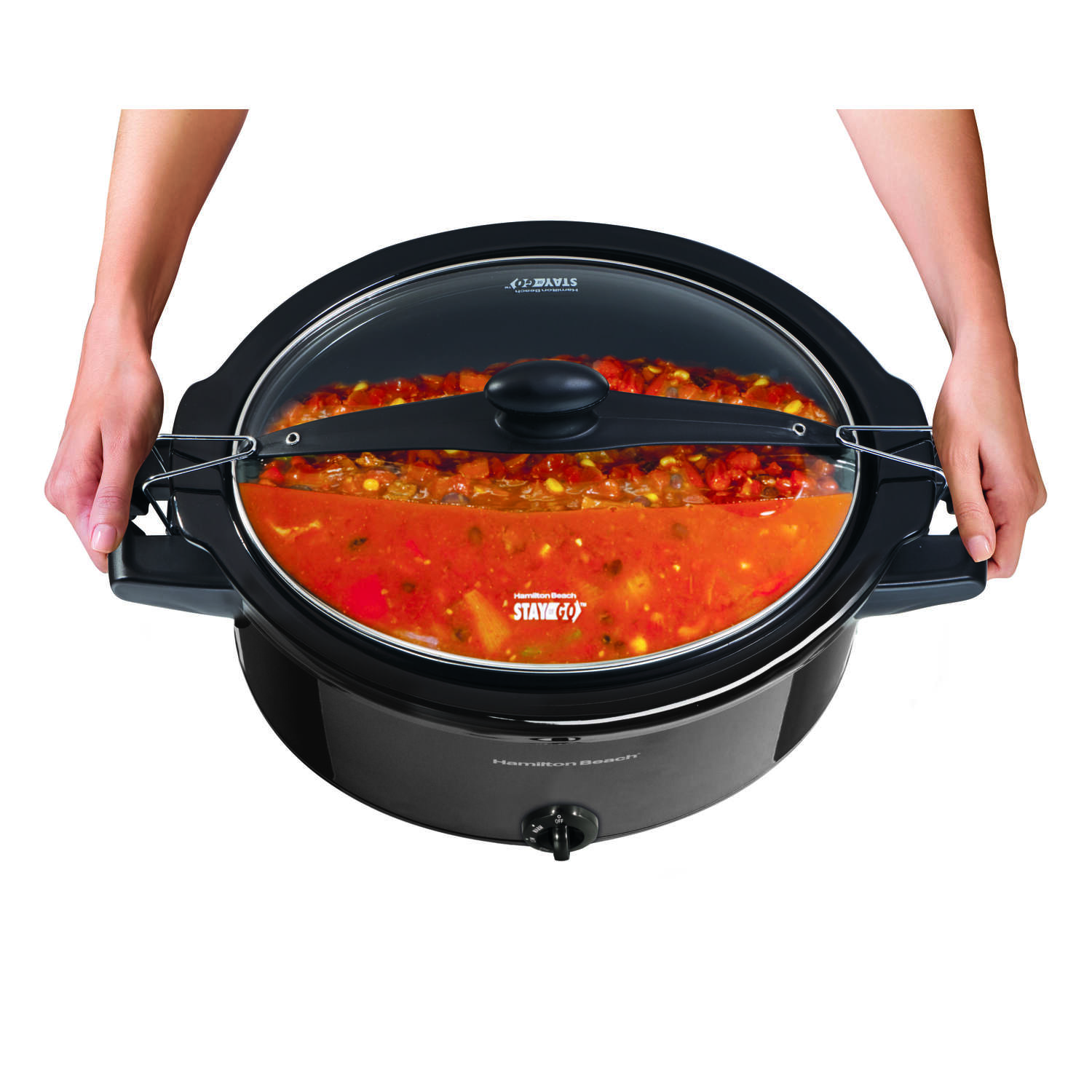 Hamilton Beach Stay or Go 6 qt Black Metal Slow Cooker