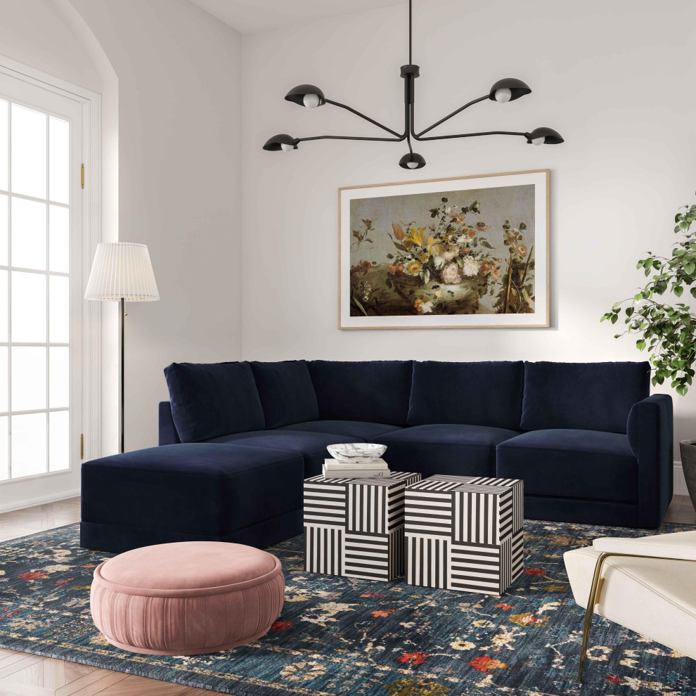 Willow Navy Modular LAF Sectional   Transitional   Sectional Sofas   by First of a Kind USA Inc  Houzz