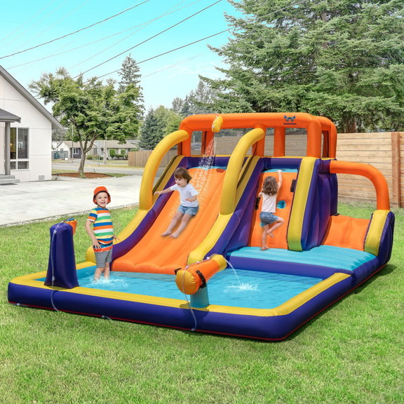 Costway 24719635 4 in 1 Kids Bounce Castle with Sp...