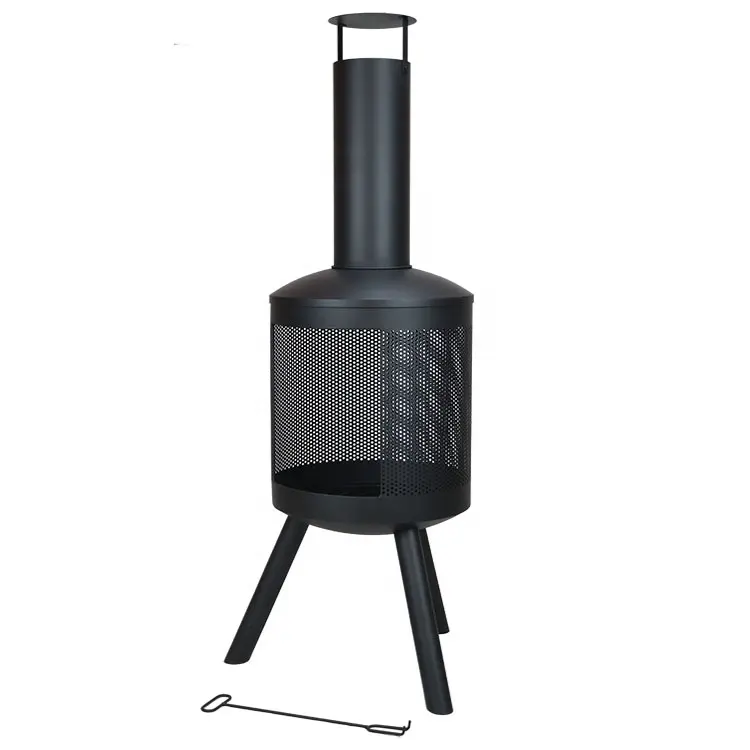 High Quality Wholesale Outdoor Heating Stove Fire Pit Traditional Brazier Outdoor Wood Burning Stove Chimney