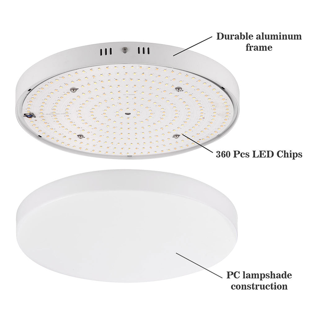 Yescom Kitchen Ceiling Light Round Dimmable Flush Mount w/ Remote 36W