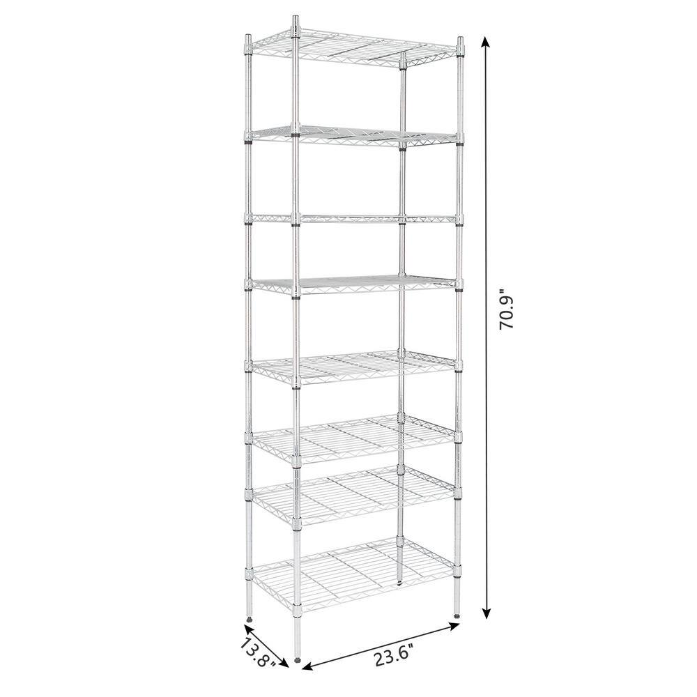 Karl home Modern Silver Wire Shelf (70.87 in. H x 13.78 in. W) 302544771393