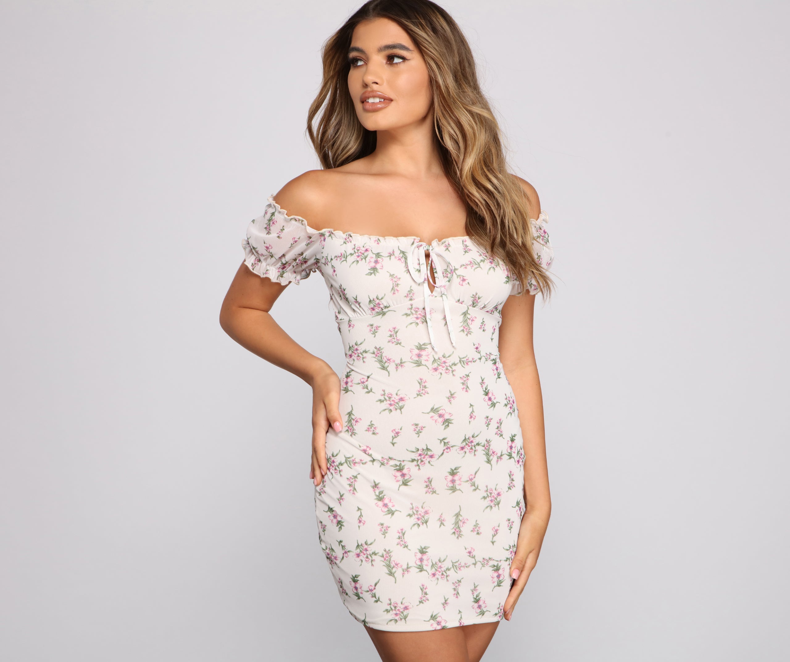 Floral Soul Puff Sleeve Mini Dress