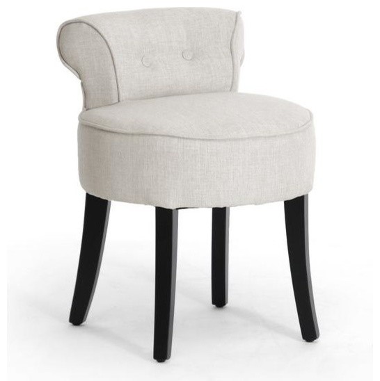 Millani Beige Linen Modern Lounge Stool   Transitional   Armchairs And Accent Chairs   by Interiortradefurniture  Houzz