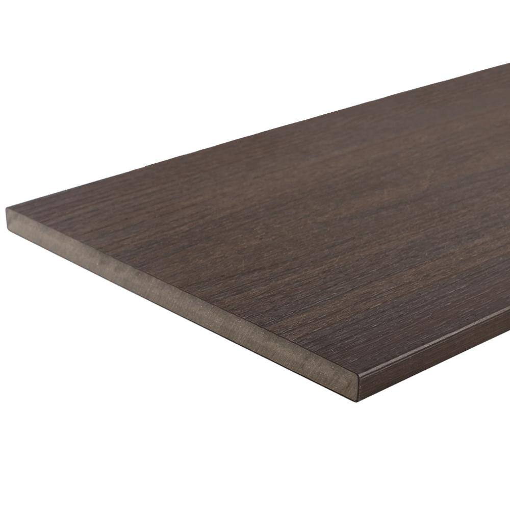 NewTechWood UltraShield 0.6 in. x 12 in. x 12 in. Spanish Walnut Fascia Composite Decking Board Sample US05-12-WN-S