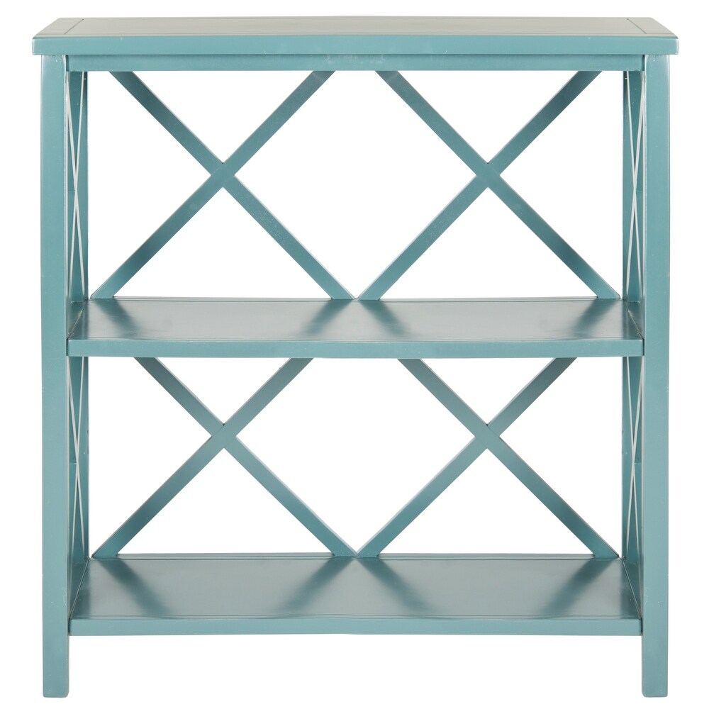 SAFAVIEH Liam Teal Open Bookcase   33.5\