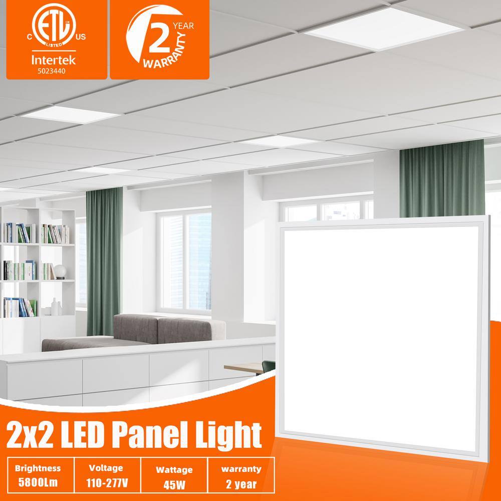 WYZM 2 ft. x 2 ft. 5800 Lumens Integrated LED Panel Light 5000K Bright White (4-Pack) 2x2-4pc-A