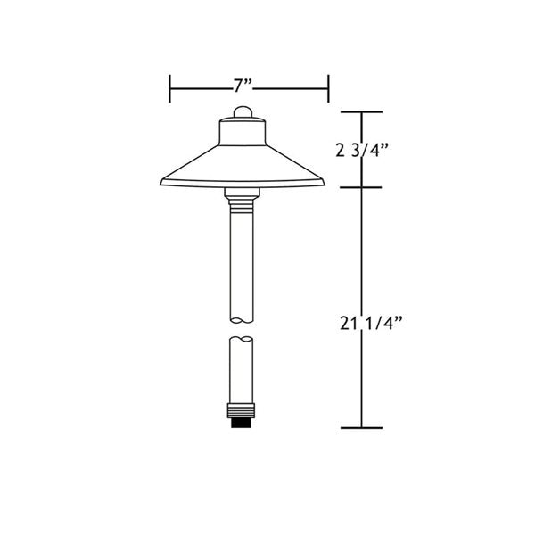 VOLT Flat Hat 12V Brass Path Light (7