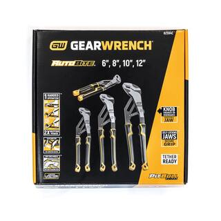 GEARWRENCH 6 in. 8 in. 10 in. 12 in. PITBULL Auto-Bite Tongue and Groove Pliers Dual Material (4-Piece) 82594C