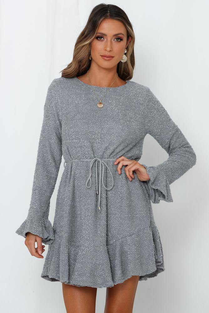 Keep Me Warm At Night Dress Grey