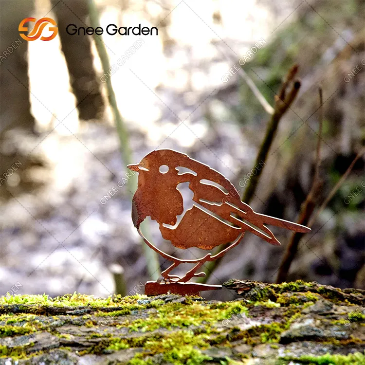 New metal art farm garden decor ornament garden decor corten steel flying birds metal art