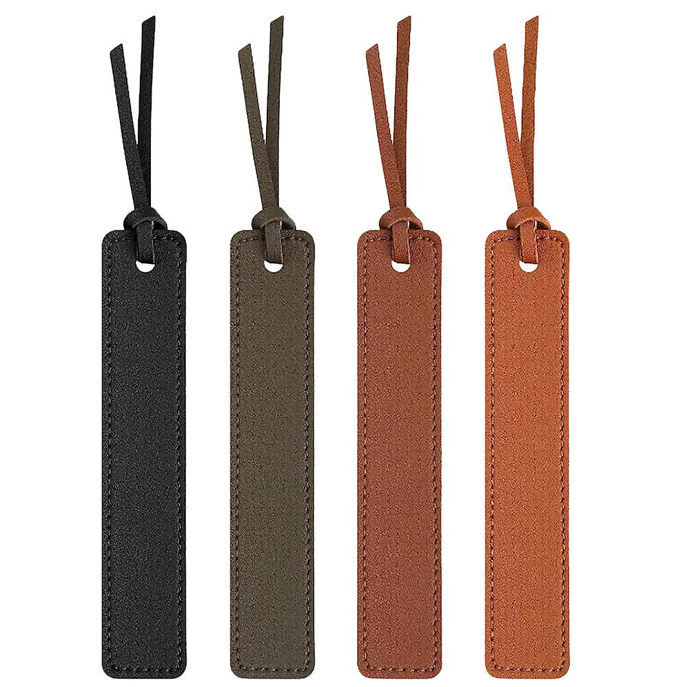 4pcs Leather Bookmark Reading Book Mark Leather Page Markers Book Marks For School