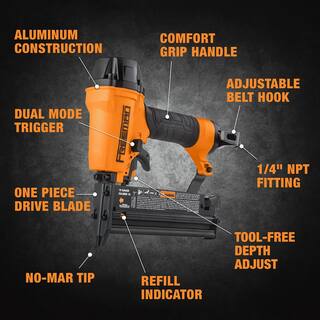 Freeman 2nd Generation Pneumatic 3-in-1 16 and 18 Gauge 2 in. Finish Nailer  Stapler with Belt Hook and 14 in. Air Connector G2XL31