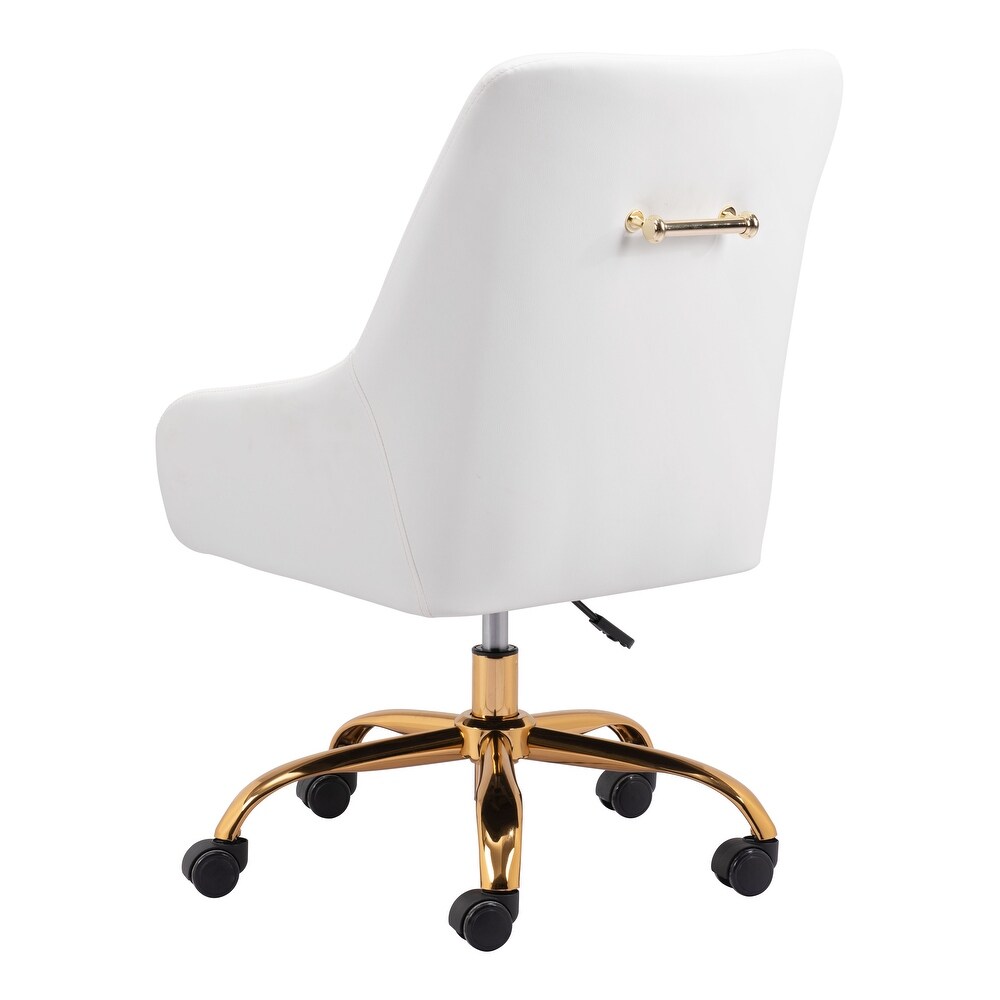 Dalton Farm Office Chair White   Gold